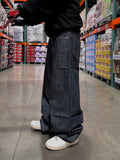 Unisex basic indigo wide slip denim