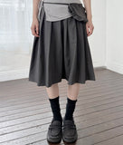 PLEATS FRILL POCKET SKIRT