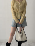 Tin Blue A-Line Mini Denim Skirt