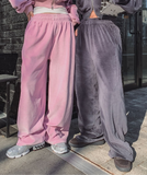Wrinkle Velour Wide Training Pants