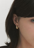 Triple Cut-Out Silver (Y) One-Touch Earrings