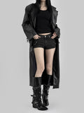 Pien leather long coat
