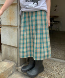 [BAONHAUS] Jelbi Check Banding Long Skirt