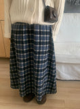 Milty banding hairy brushed check long skirt