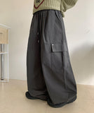 Hentin banding string wide cargo pants