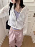 Solu see-through crop hooded cardigan zip-up