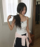 Eder Dot Ribbon Lace Cap Sleeveless