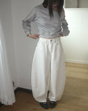Hiro Ribbon Pocket Wide Cotton Pants