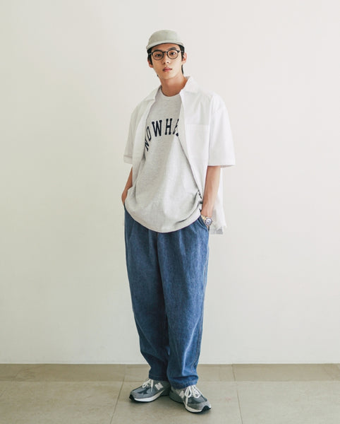 【JEMUT】Freed Wide Balloon Denim Pants★SOLP2418 JEMUT (ジェモッ) - フリードワイドバルーンデニムパンツ