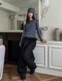 Vintz three-pin tuck balloon wide cotton pants