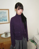 Hern High Neck Button Knit Cardigan