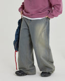 [BAONHAUS] Fillep Cut Washed Denim Pants