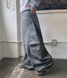 [unisex] Collet Pigment Curved Cargo Balloon Wide Pants