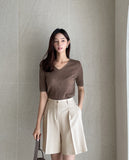 Verena V-neck Ribbed Knit