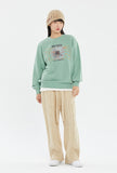 STITCH SLOGAN FLOWER CREWNECK