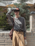 Hina Stripe V-neck Knit