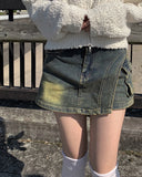 Cite Pocket Washing Mini Skirt Pants