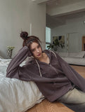 Noxie Pigment Embroidered Two-Way Hood Zip Up