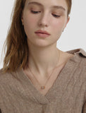Champagne Full Moon Silver Duo Shine Necklace S