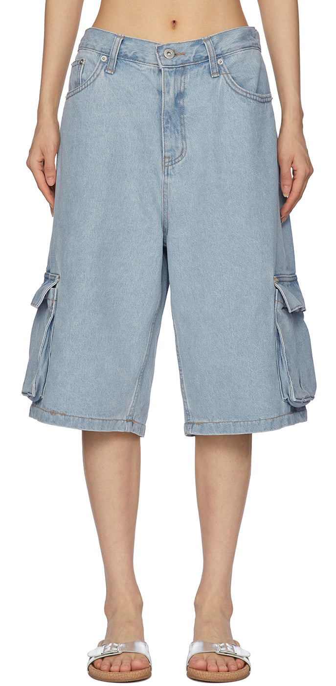 【PORTERNA】Rie wrap denim shorts 