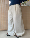 [unisex] Toemi banding string fleece brushed carpender wide pants