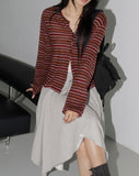 Soron Bohemian Stripe Button Cardigan