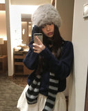 Eha Button Warmer Wool V-neck Knit