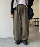 [BAONHAUS] Gokobu Color Cotton Banding Wide Pants