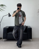 Carton linen-like washed denim pants