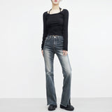 Slen Slit Bootcut Pants