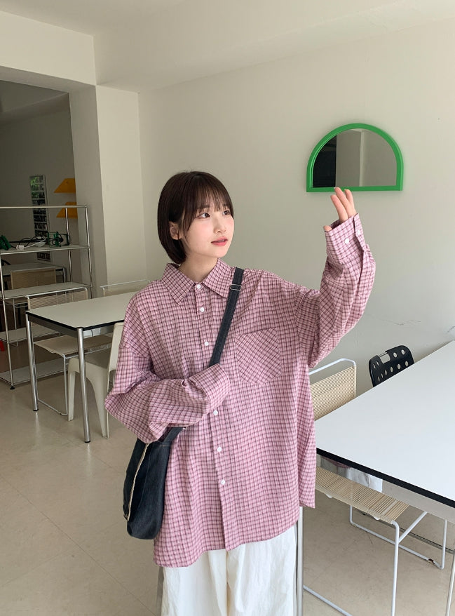 【BAON】[unisex] Hugs Summer Check Over Shirt BAON (バオン) - [男女兼用]ハグスサマーチェックオーバーシャツ