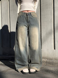 Demo Vintage Washing Cut Wide Denim Pants