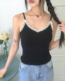 Donto color matching lace sleeveless