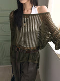 Leaking Punching Net Oversized Fit Knitwear