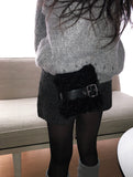 Fanta Mini Fur Belt Chain Cross Bag