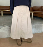 Necoco banding corduroy pintuck long skirt