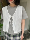 Roijyu Ribbon Strap Layered Vest