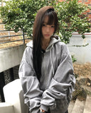 [Fake Layered] Devin Overfit Shirring Two-Way Hood Flight Jumper