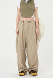Work incision rivet nylon wide pants