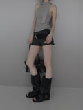 Double strap square wide belt