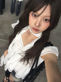 Sean V Shirring Frill Sleeveless Blouse