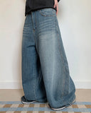 Dinte Stud Washing Balloon Wide Denim Pants