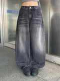 Sone Vintage Washing Wide Denim Pants