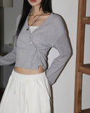 Rover Two Way Unbalanced Wrap Bubble Knit Cardigan