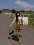 Hippie eyelet belt skirt