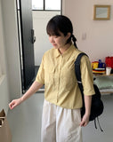 Iniku Nylon Pocket String Crop Shirt