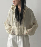 Yoru Dot See-through Hooded Jumper