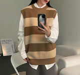 Unisex striped knit vest