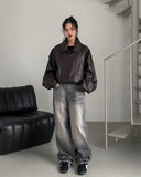 Grayish Vintage Damaged Denim Pants