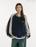 Sweat Color Matching Varsity Jacket